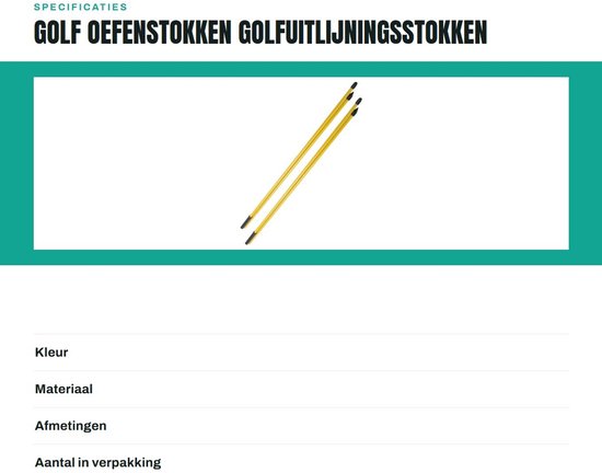 Opvouwbare Golf Uitlijningsstokken - Hulp bij Swing Richting voor Training van Merkloos — afbeelding 3
