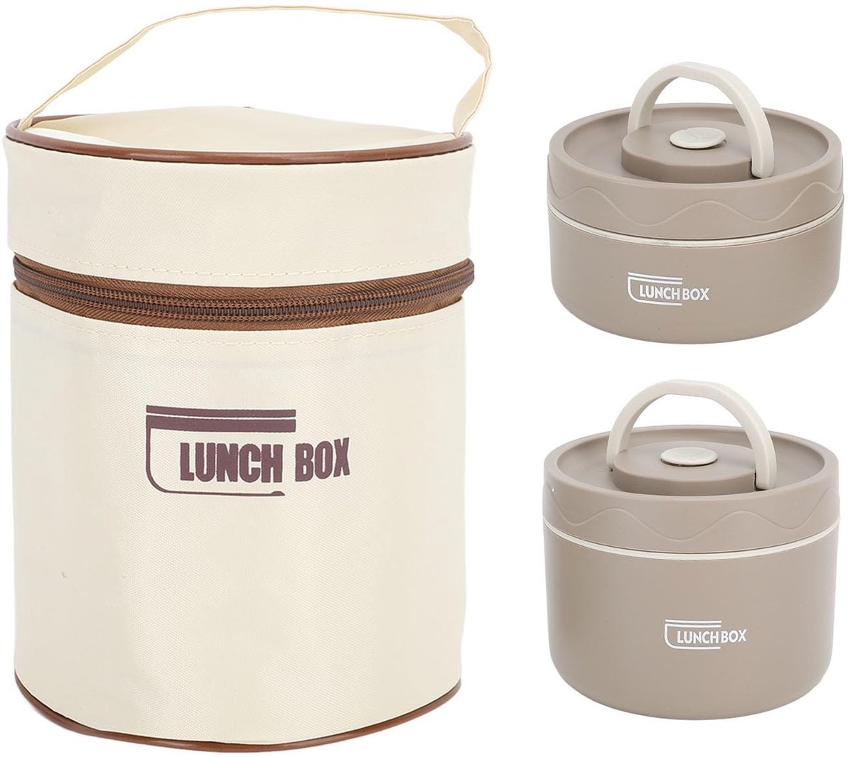 Dailygoods- Lunchcontainer 304 Roestvrij Staal - Thermoscontainer - Lekvrij - Thermische Bento Box - Voor Warm/Koud Voedsel - Met Deksel - Thermos