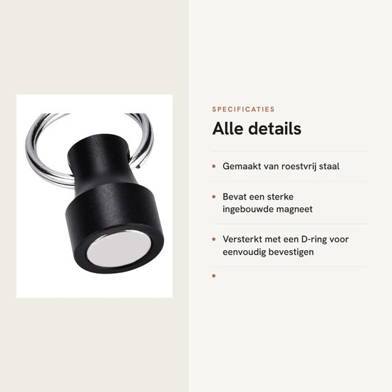 Dailygoods- Visgesp Roestvrij Staal - Magnetische Haak - D-Ring - Vissysteem - Accessoire voor Vliegvissen - Houdkracht tot 3,5 kg van Dailygoods — afbeelding 2