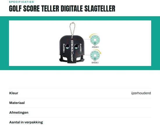 Golf Score Counter - Stroke Counter - Digitale Score Indicator - Outdoor Sports - Voor 2 Spelers van Merkloos — afbeelding 3