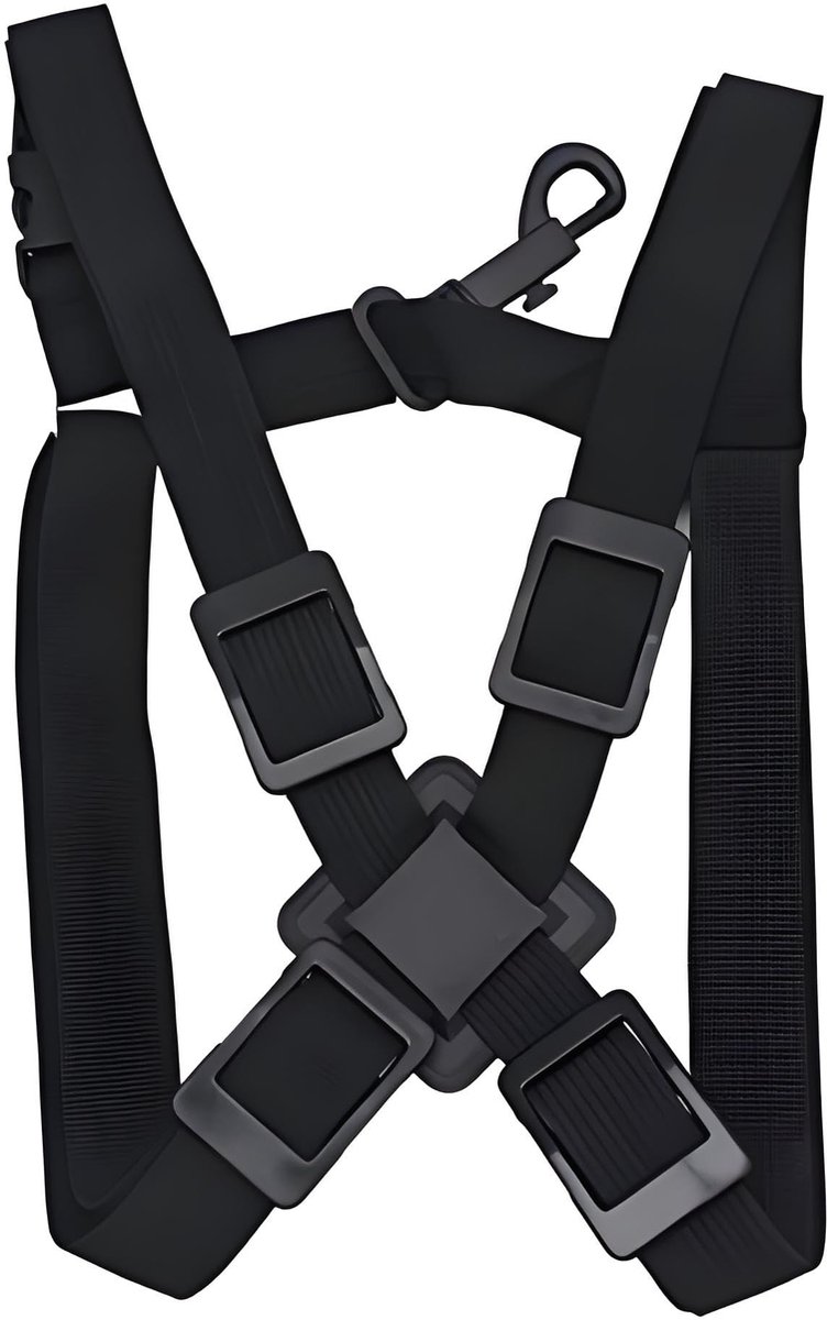 Dailygoods- Saxofoonstrap Verstelbaar - Nylon Harnas - Accessoire - Zwart - Duurzaam - Comfortabel - Saxofoonriem