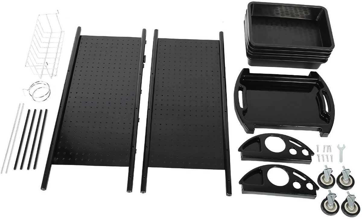 Dailygoods- Kapsalonwagen Professionele Werkwagen - 5 Laden - 53 x 44 x 95 cm - Multifunctioneel - Organisatorische Oplossing - Zwart - Opbergwagen
