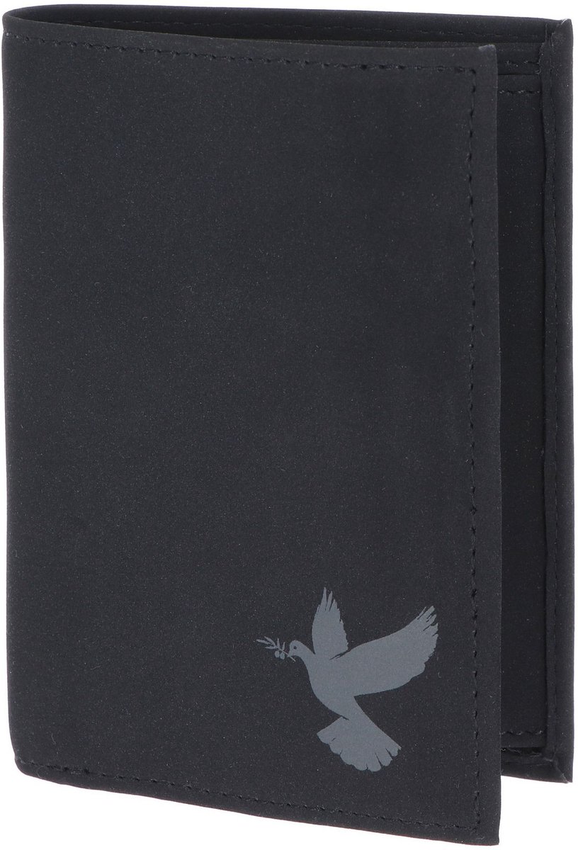 oxmox portemonnee New Cryptan RFID Protect Kombibörse Freedom Pigeon Print Grey Black zwart