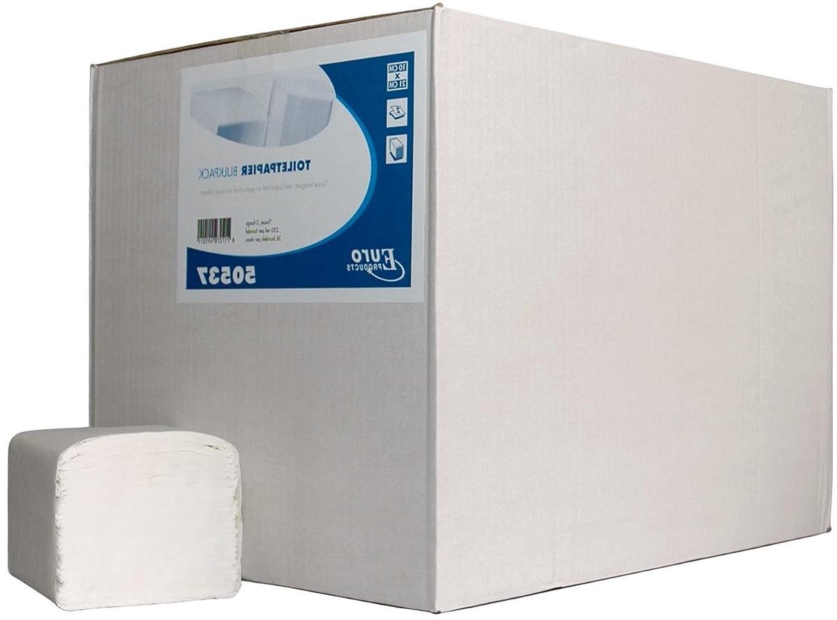 Toiletpapier Grootverpakking - Zacht Papier - Hygiënisch Gebruik - Blad voor Blad - 2-laags - Wit