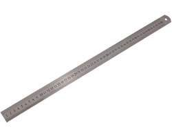 Meetlat Staal 50 cm – Met Centimeter- en Inchverdeling – RVS Liniaal met Ophangoog – TOOLTECH