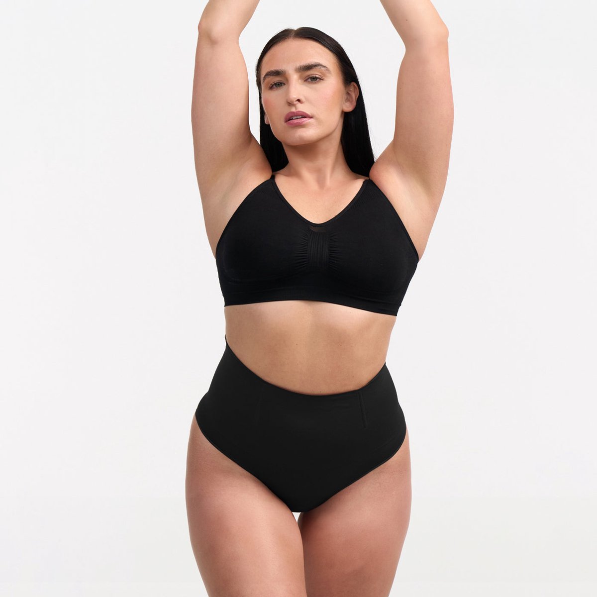 cfab - Corrigerende string met hoge taille - Zwart - 3XL/4XL