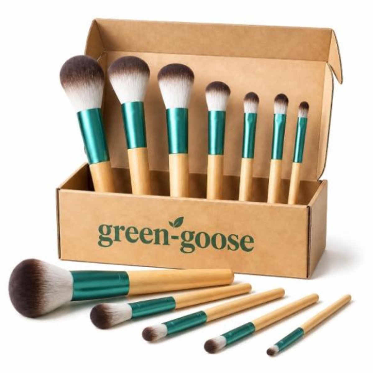 Make up kwast borstel ovaal foundation Set 10 kwasten zwart