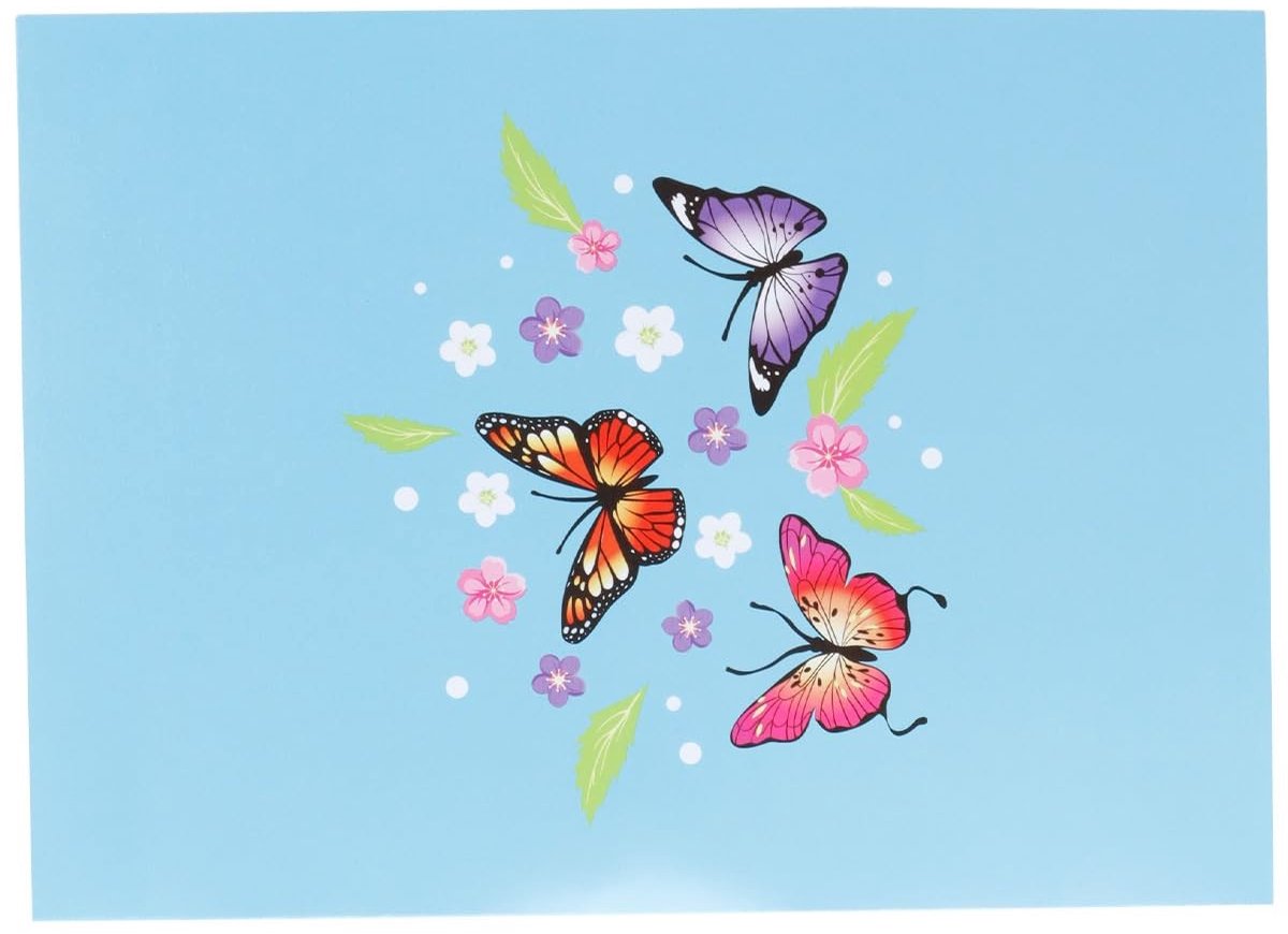 Dailygoods- Pop-upkaart Vlinderbloem - 3D Wenskaart - Verjaardagskaart - Jubileumkaart - Cadeau voor Moeder - Hoogwaardig Papier - Duurzaam Ontwerp