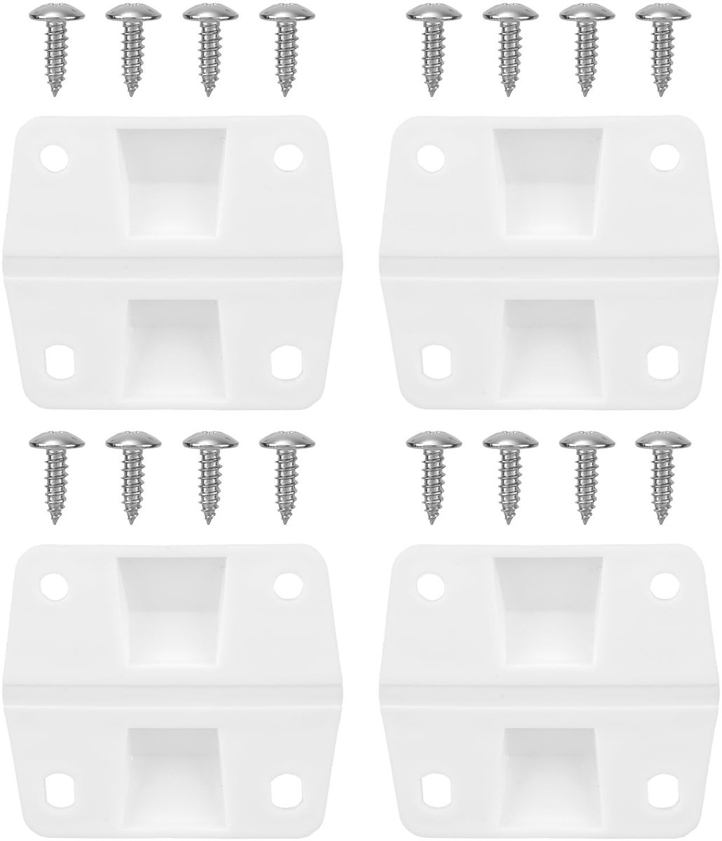 Dailygoods- Koelerscharnieren Complete Vervangingsset - Kunststof Scharnierset - 4 Stuks - Inclusief 16 Schroeven - Scharnier 5x5,5 cm - Premium Duurzaamheid - Koelboxonderdelen