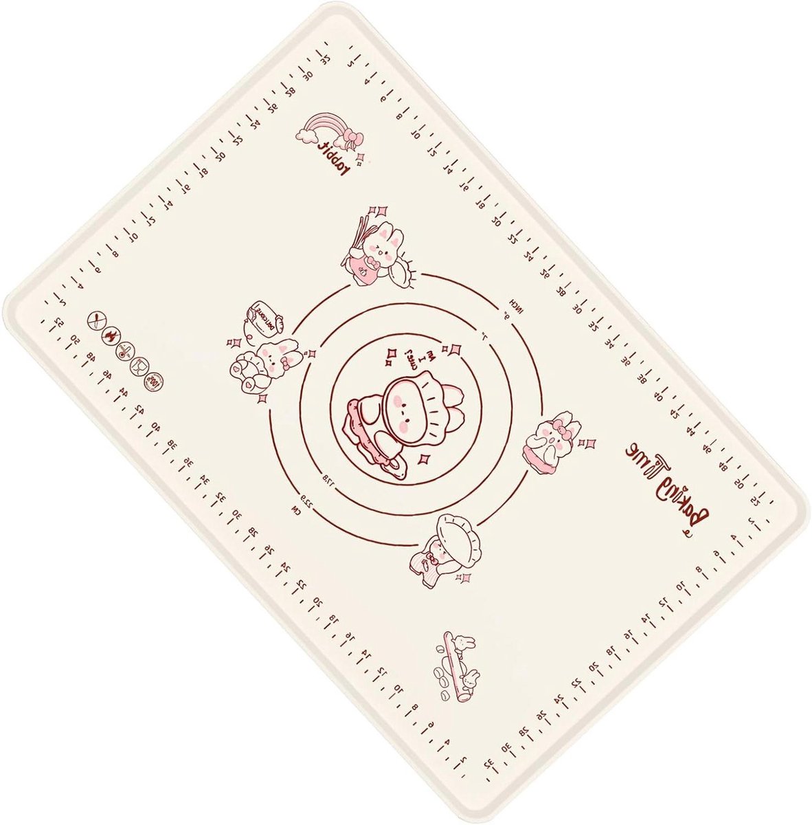 Bakmat Silicone - Deegmat Keuken - Brood Taart Maken - Anti-slip Korrels - 60x40 cm - Grijs