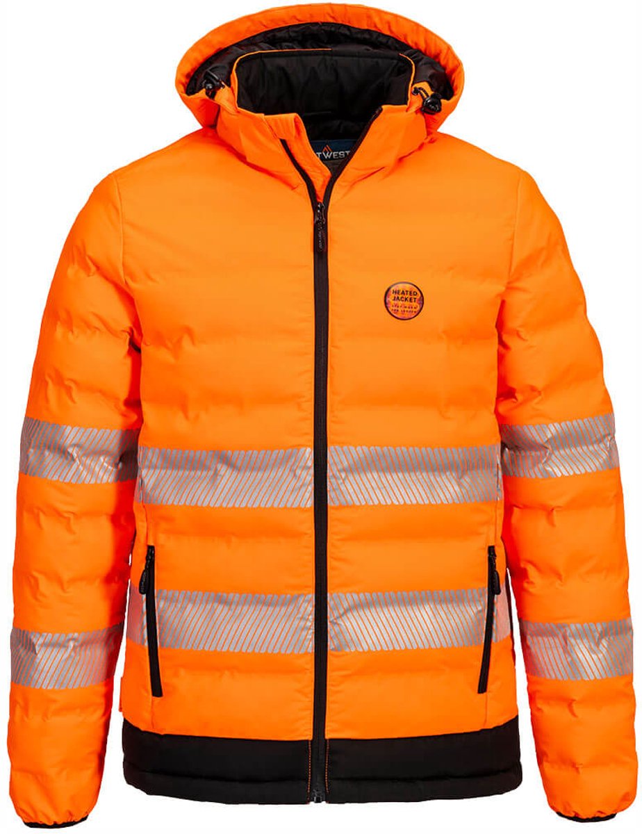 Portwest Hi-Vis Ultrasonisch Verwarmd Tunnel Jack S548 Oranje