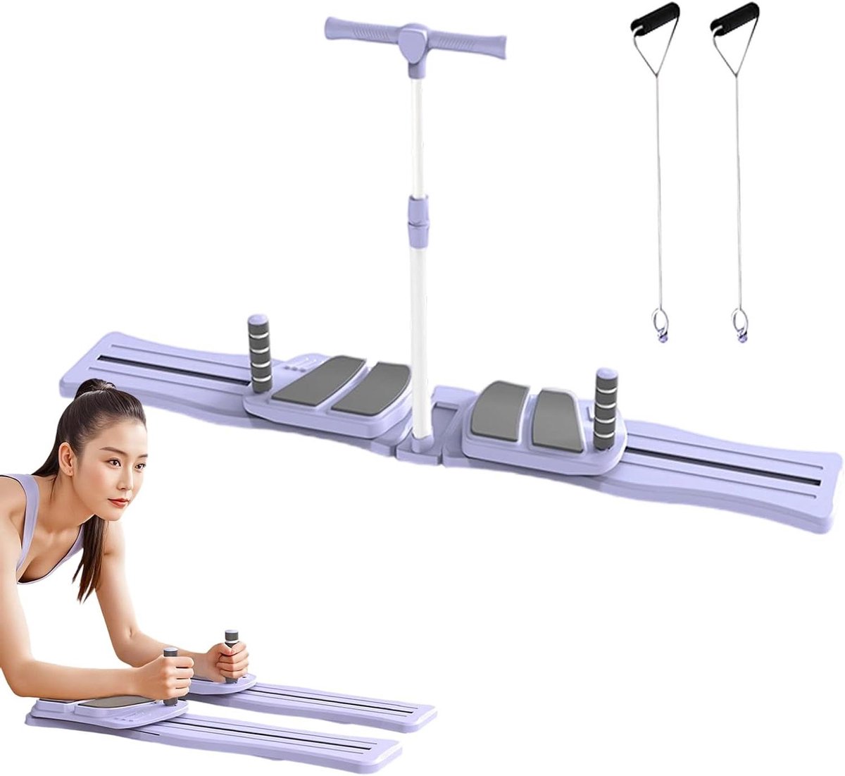 Pilates Trainingsbord - Core Trainer - Thuistraining - Stille Bewegingstechniek - 75 cm - Paars