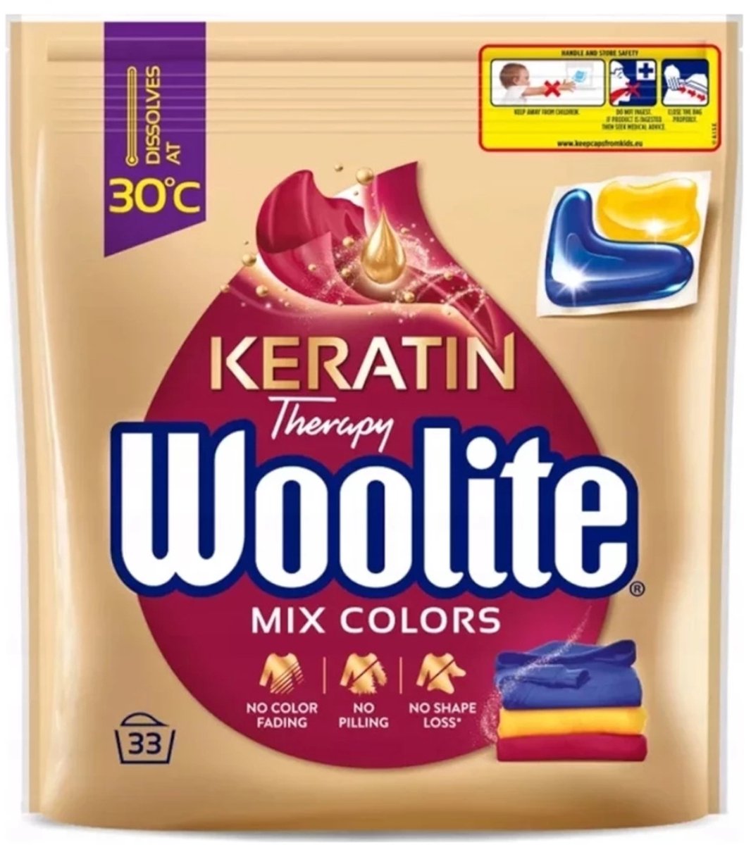 Woolite Caps Gel - 33sc660g - met keratine - kleur