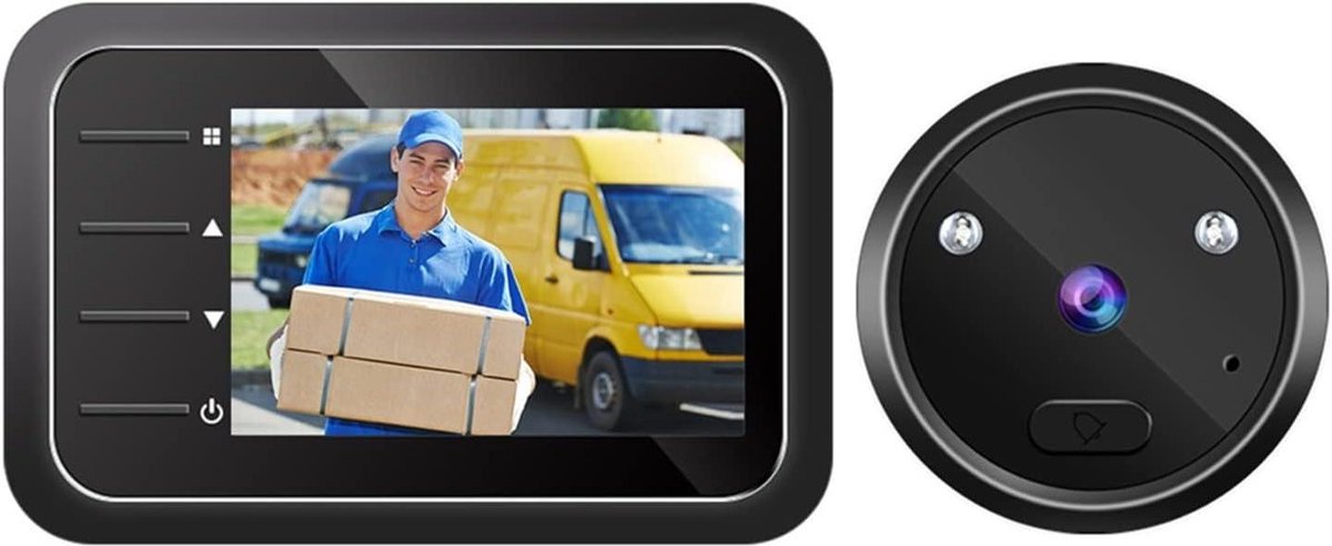 Video Deurbel - Kijkgaatje Camera - Huisbeveiliging - Noodweerbestendig - 17 inch Scherm - Zwart