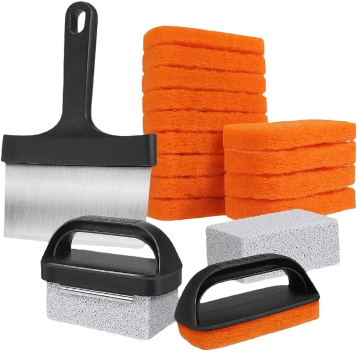 Griddle Reinigingsset - Kookplaat Schoonmaker - Bakplaat Onderhoud - Niet Krasend Schoonmaken - 285 x 255 cm - Meerkleurig