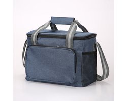 15L koeltas, picknicktas, kleine opvouwbare thermische voedseltas, geïsoleerde tas, waterdichte lunchtas voor mannen en vrouwen, koeltas voor reizen, kamperen, auto, kantoor, school, werk, Marineblauw