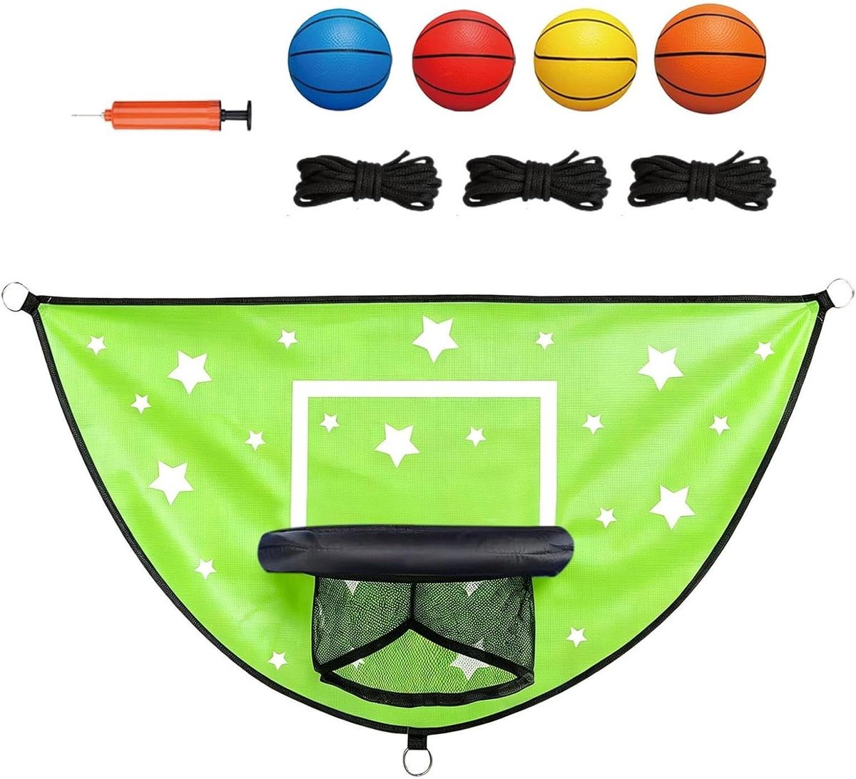 Trampoline Basketbal Set - Dunk Ring - Springplezier Vergroten - Gebalanceerd Dunkdesign - 28 x 25 x 5 cm - Groen
