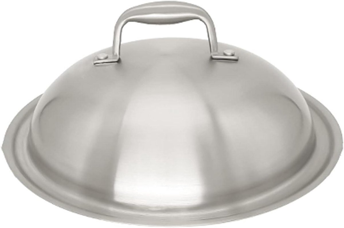 Rond Deksel - Pan Deksel - Koken en Sudderen - Verdikt Roestvrij Staal - 24cm Diameter - Zilverkleurig