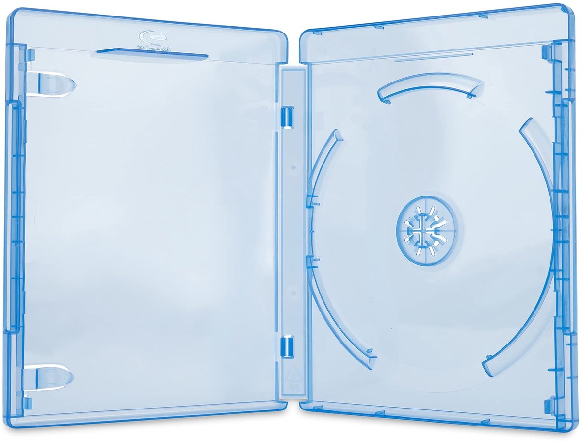 Dailygoods- Blu-ray Case 15mm - 5 x Set - Duurzaam Polypropyleen - Transparante Cover - Interne Clips - Eenvoudige Push Button Hub - Filmdoos