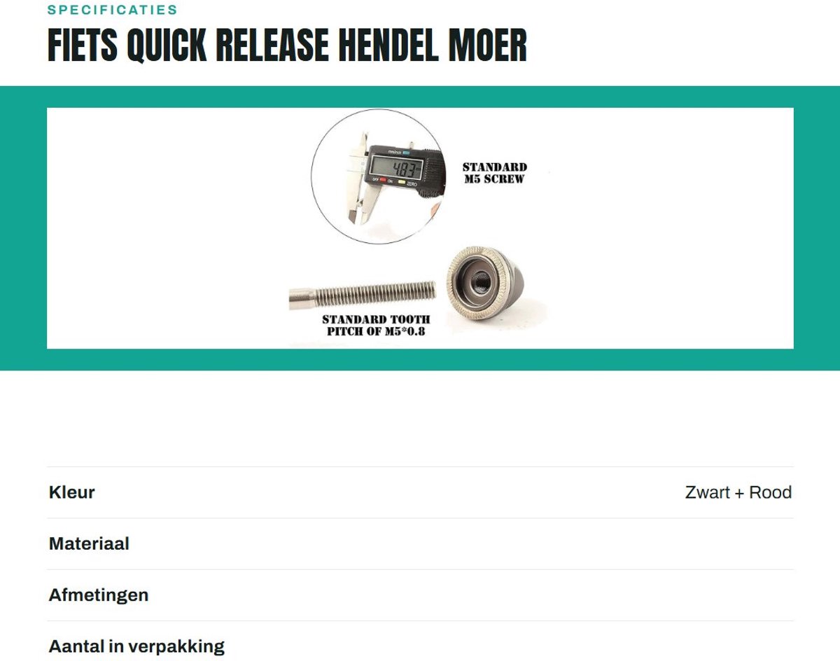 Dailygoods- Quick Release - Fiets Snelkoppeling - Antislip Moer - Aluminium Constructie - Lichtgewicht - 2 Stuks