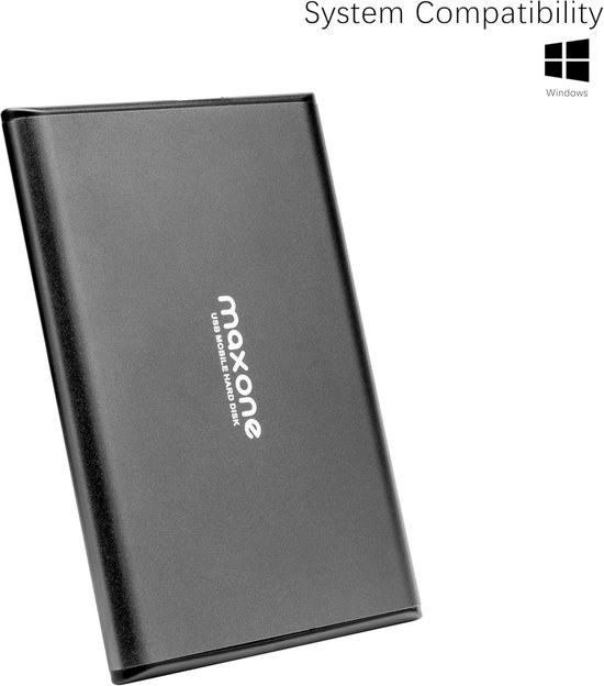 Externe Harde Schijf - Draagbare Opslag - Bestanden Opslaan - Ultradun Aluminium - 1 TB - Grijs — afbeelding 3