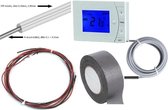 12V VLOERVERWARMING DRAAD 4.6mtr-2x24W + KLOKTHERMOSTAAT (geen wifi) + DUCTTAPE