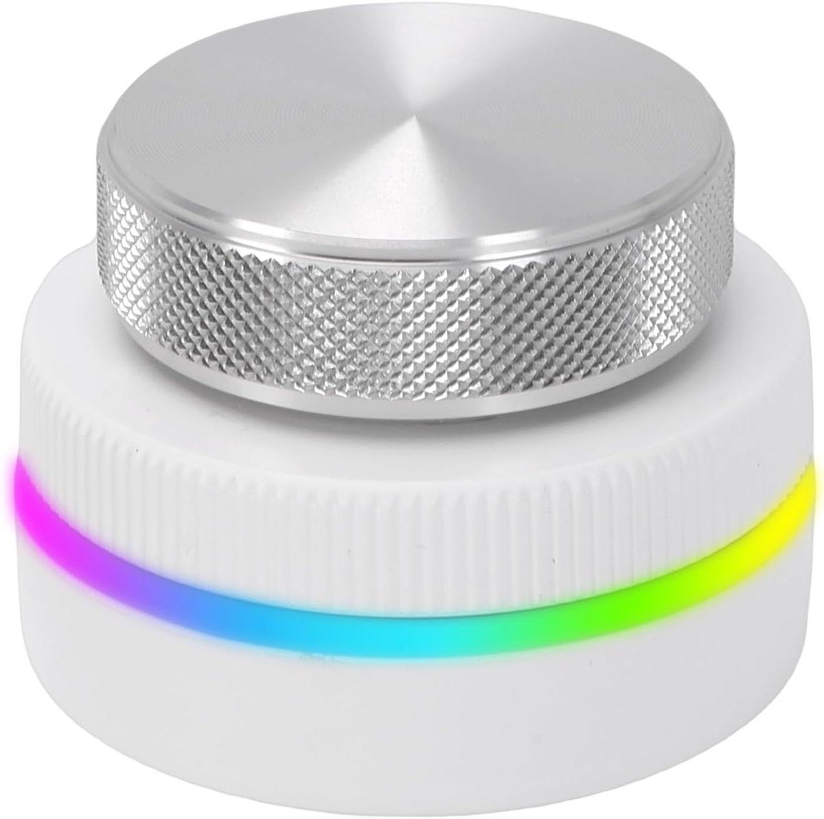 Draadloze Knop Controller - Multimediacontroller - Apparaat Bediening - RGB Verlichting - 55mm Diameter - Wit