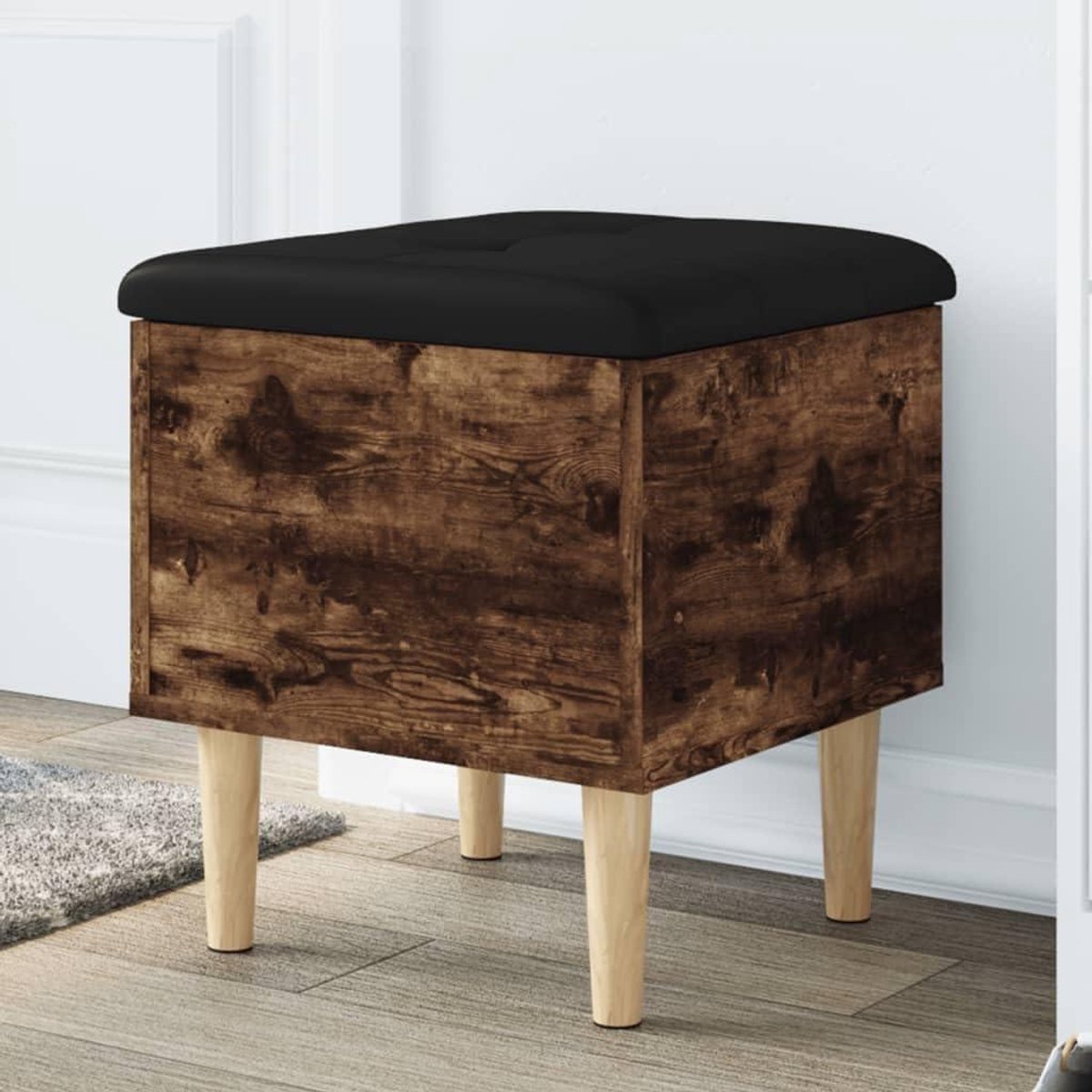 Opbergbank - Zitbank - Ruimte Besparen - Robuuste Constructie - 42 x 42 x 46 cm - Sonoma Eik
