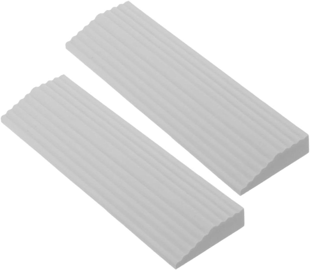 Drempelhelling Set - Oprijplaten - Robotstofzuiger Gebruik - Antislip Onderkant - 2 Stuks 17cm - Grijs