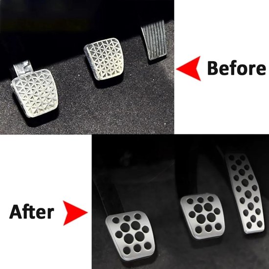 Voetpedaal Covers - Gaspedaal Rem - Veiliger Rijden - Antislip Rubber - Set van 2 - Zilver — afbeelding 4