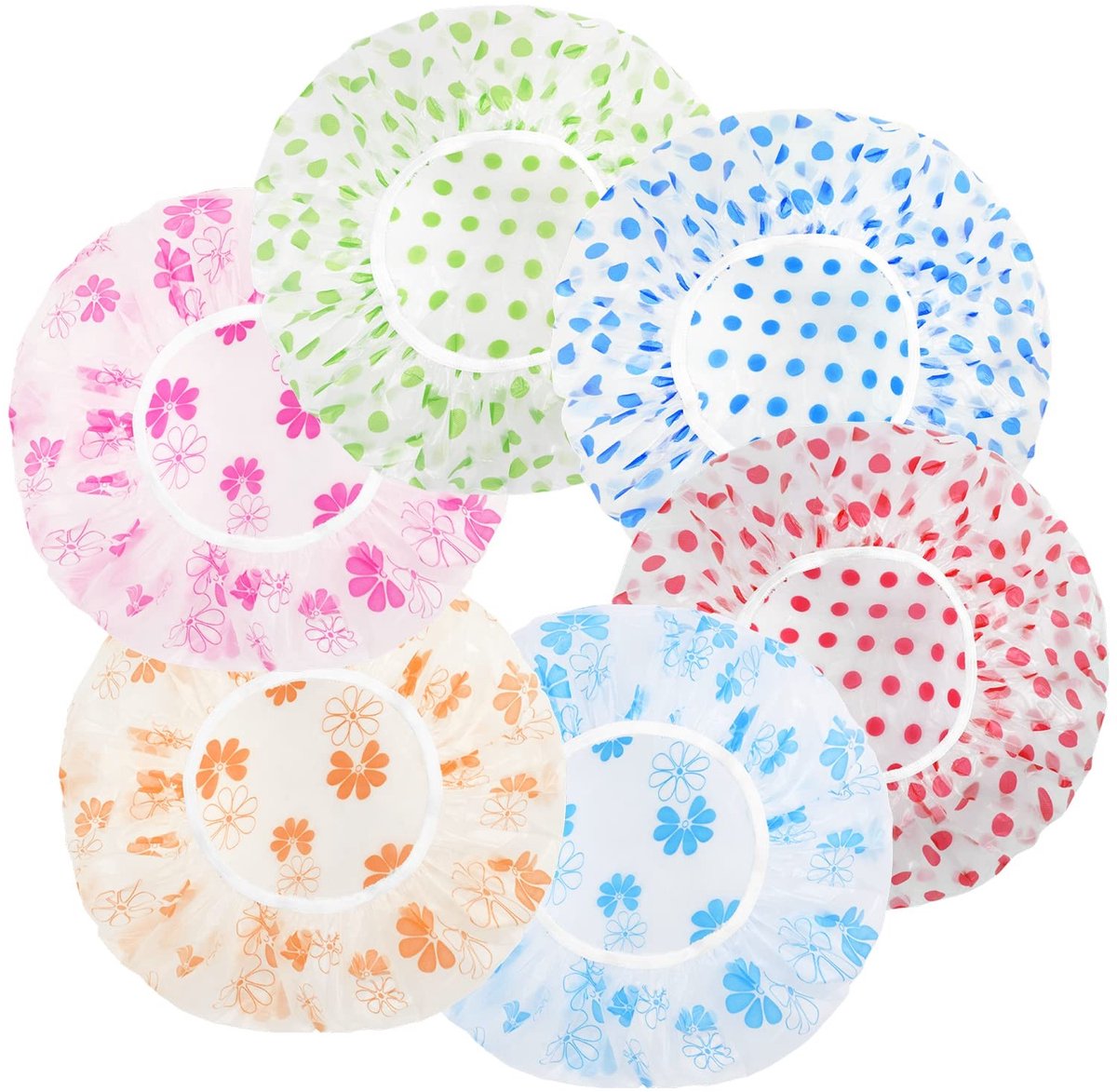Dailygoods- Douchemuts Waterdicht - Herbruikbare Douchemuts Dames - Elastische Douchekap - 6 Stuks - Geschikt voor Alle Haarlengtes - Stijlvol Ontwerp - Haarkap