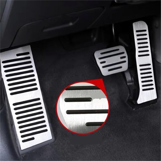 Auto Pedaalhoezen - Voetpedaal Covers - Verbeterde Grip - Antislip Oppervlak - 3 Stuks Set - Zilver — afbeelding 3