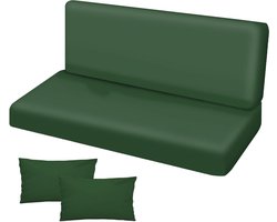 Garden Swing Hammock Bench Cushion Waterproof 150x50x50 for Pallet Furniture Outdoor Patio Deck Chair Bench Pad with Backrest Garden Furniture, Glatt Green [133]