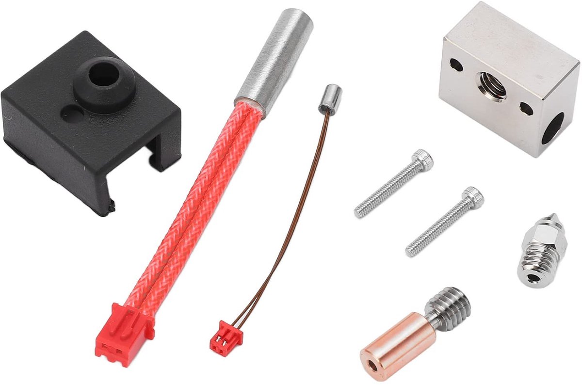Dailygoods- 3D-printer Verwarmingsblokset - Hotend-kit - Bimetaal Verwarmingsblok - 24V 40W - Tot 300 ℃ - Geschikt voor Ender 3 S1 - 3D-printeronderdelen