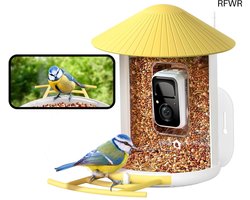 NETVUE by Birdfy Vogelvoederhuis met camera, vogelvoederstation met camera voor wilde vogels, vogelvoederhuis met video-opname, full colour nachtzicht, wifi-camera, smart vogelvoederautomaat