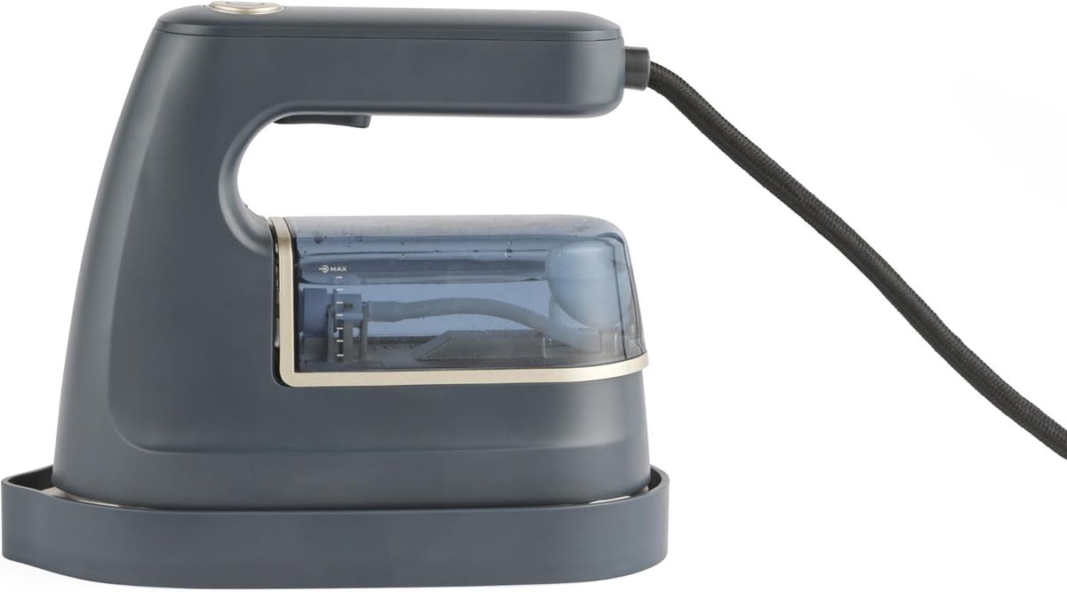 Stoomstrijkijzer Kledingstomer - Reisstrijkijzer Apparaat - Kleding Verzorgen - Eén Temperatuur Instelling - 100ml Tank - Platinum Grijs