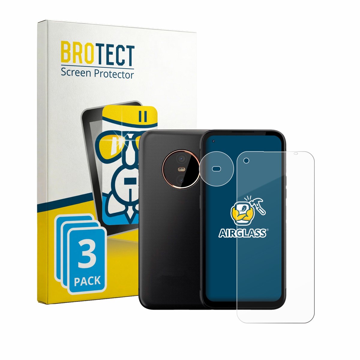 Screenprotector 3 Stuks voor Gigaset GX6 (Voor+Camera) Beschermglas transparant