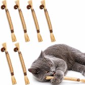 6 stuks Silvervine kauwstokjes voor katten - Natuurlijke tandverzorging en stressverlichting