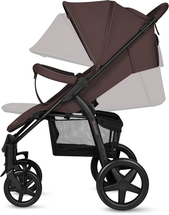Lionelo Buggy Annet Plus - Lichtgewicht & Inklapbaar - Grote Massieve Wielen met Vering - Inclusief Voetenzak, Klamboe & Bekerhouder - Verstelbare Rugleuning & Voetsteun - Wandelwagen vanaf de geboorte tot 22 kg - Kinderwagen van Merkloos — afbeelding 3
