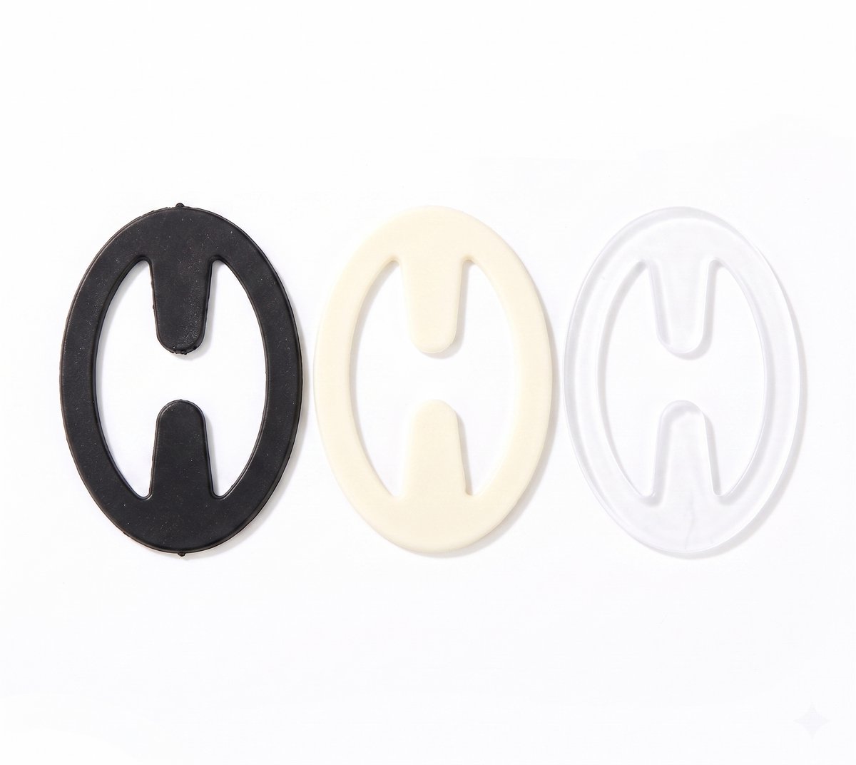 BH clips set van 3 - Zwart - Transparant - Beige - Ovaal - DELAGO