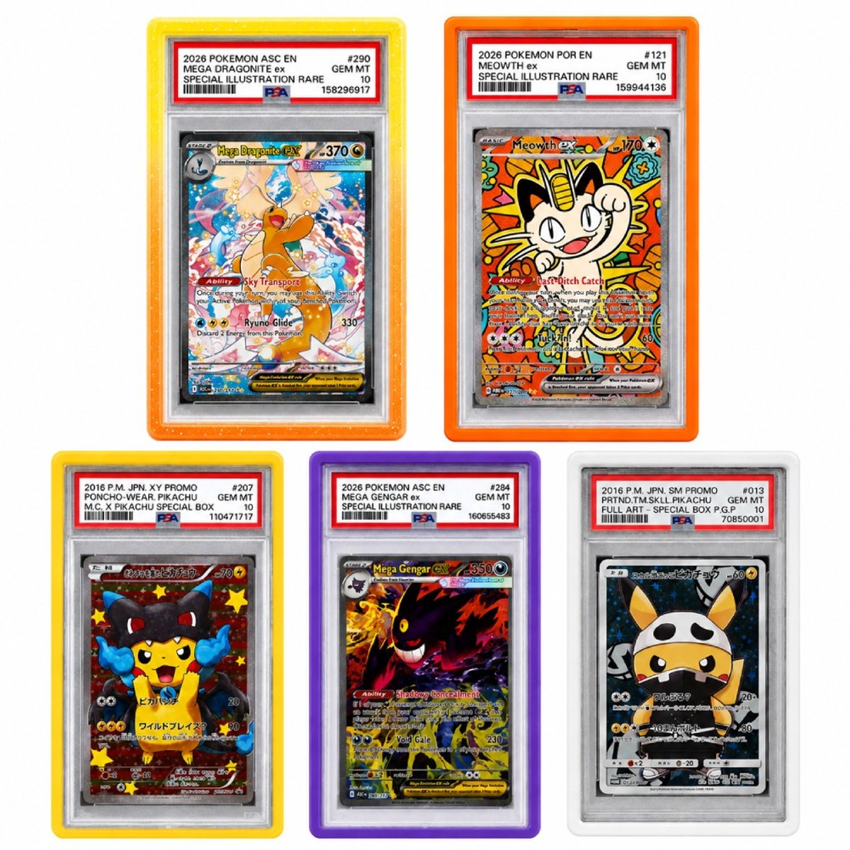 5 Stuks PSA Slab Guards - Slab Protector - TCG Beschermhoes Bumper - PSA Graded Kaarten - Gradient Bumpers - PSA Slab Guard - Slab Bumper - Geschikt voor Pokemon, One Piece, Lorcana, Yu-Gi-Oh!, Trading Cards