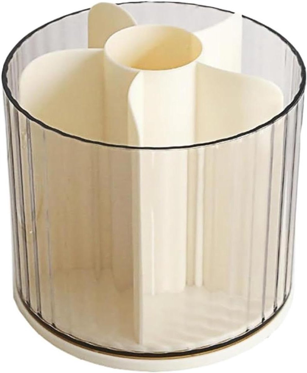 Bureau Organizer - Opruimer Tafel - Bureau Netjes - 360 Graden Draaibaar - 12x12x12 cm - Beige