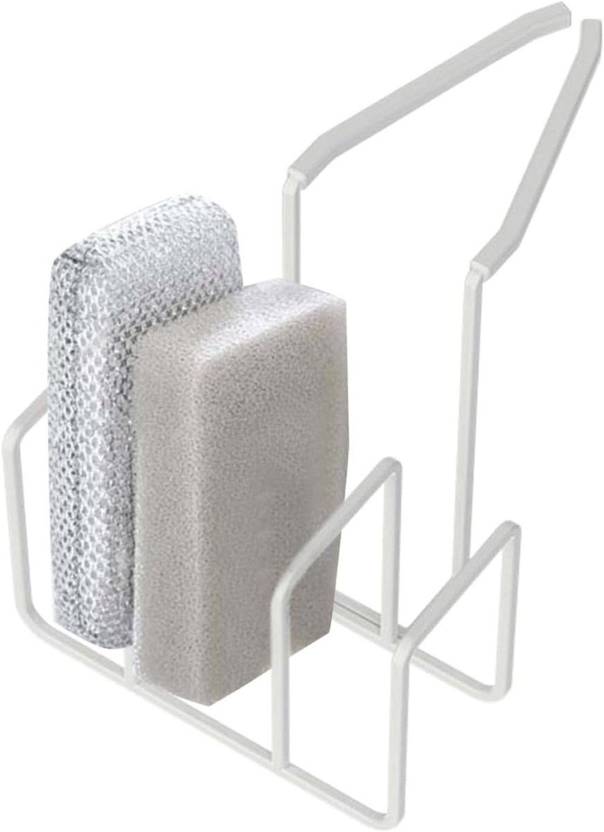 Keukenhouder - Spoelbak Organizer - Keuken Opbergen - Spatwaterdicht Ontwerp - 13x18x13 cm - Wit
