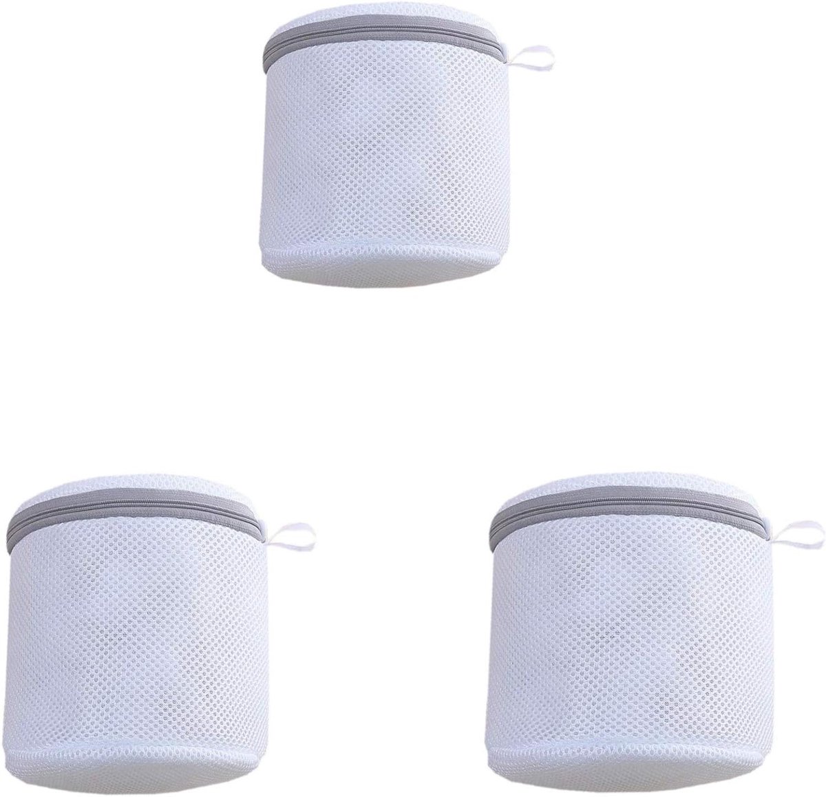 Net Waszak - Kledingbeschermer - Kleding Beschermen - Met Rits - 3 Stuks - Wit Grijs
