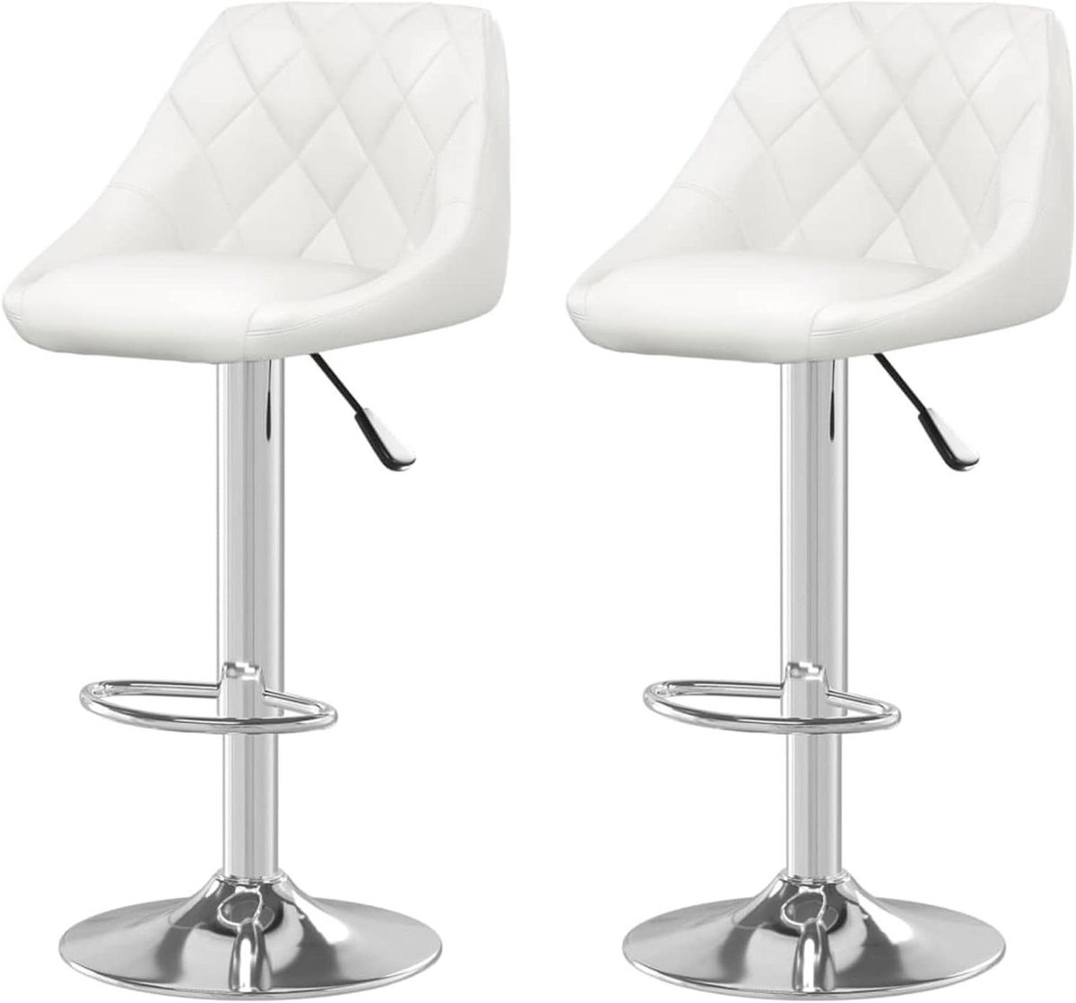 Keukenkruk Set - Hoge Stoel - Keuken Zitten - L-vorm Ontwerp - 2 stuks - Wit