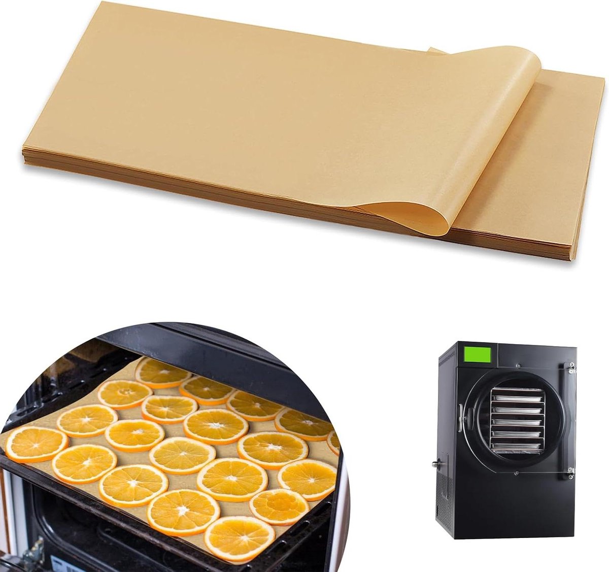 Vriesdroger Lade Matten - Bakpapier Vellen - Voedsel Drogen - Anti-aanbak & Waterbestendig - 300 Stuks - Wit