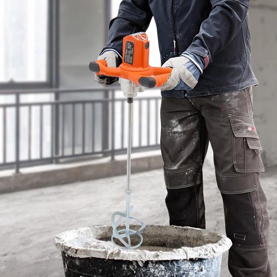 Elektrische Mixer - Krachtige Roerder - Materiaal Mengen - 6 Snelheden Instelbaar - 2100W Vermogen - Oranje — afbeelding 2