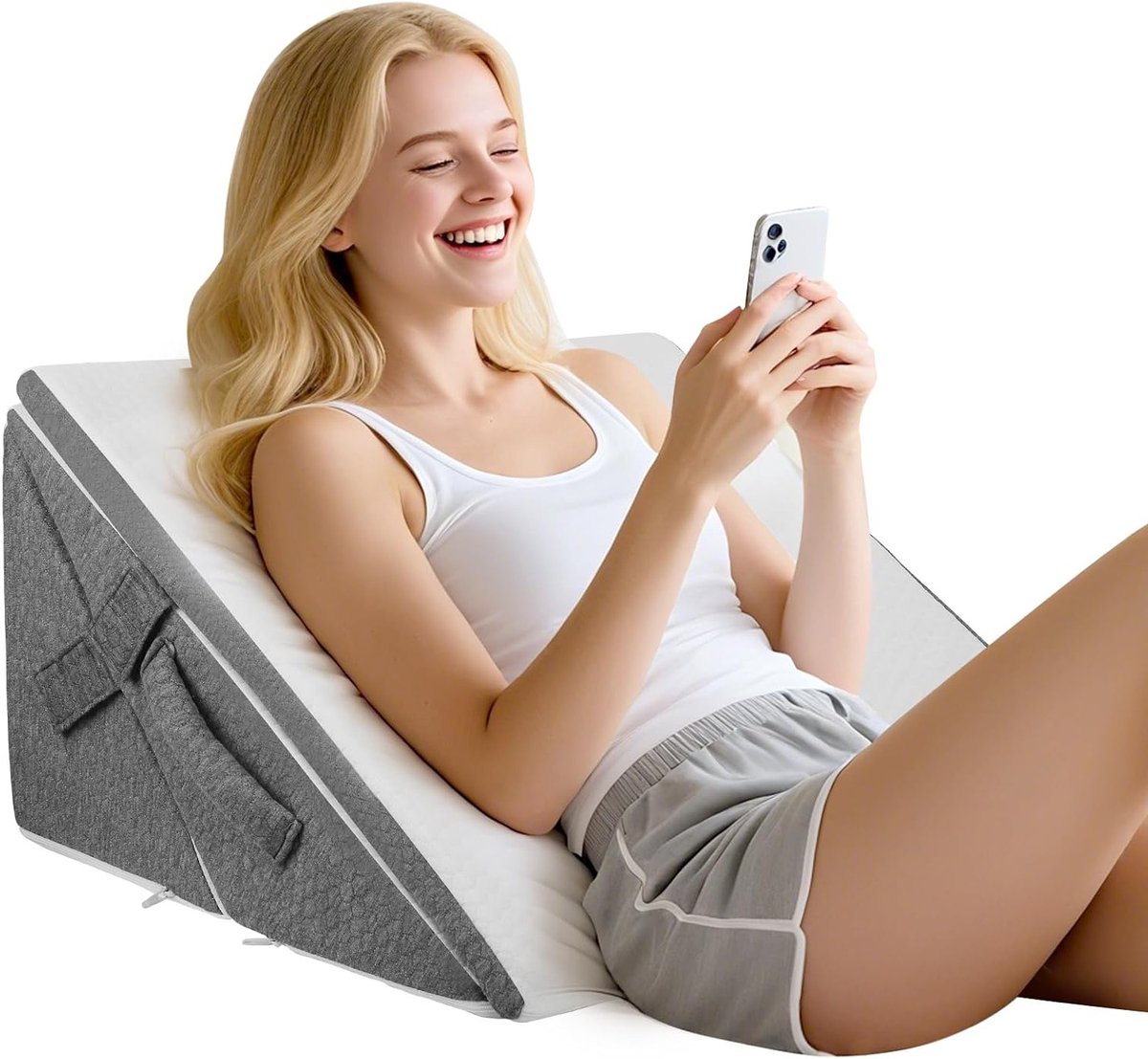 Ergonomisch Wedge Kussen voor Bed, 3-delig, Verstelbaar Driehoek Kussen voor Slaapapneu, Maagzuur en Beenverhoging, Ideaal voor Comfortabel Slapen