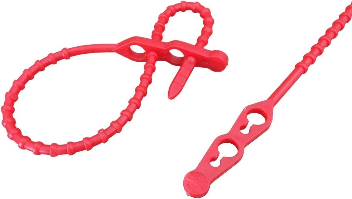 Kabelbinder - Ball Tie - Tassen Sluiten - Dubbele Kop - 665 mm - Rood