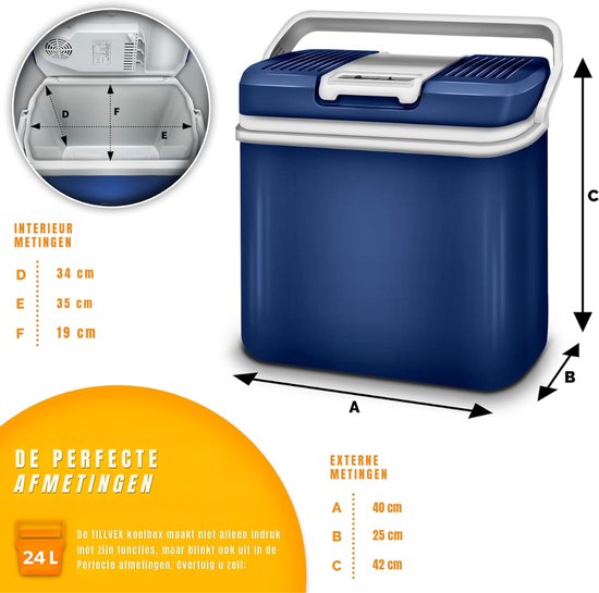 AHD® Koelbox Elektrisch - Compressor Koelbox - Elektrische Koelbox 12 en 230 Volt - Blauw - 35cm x 40cm x 42cm van Ahd — afbeelding 4